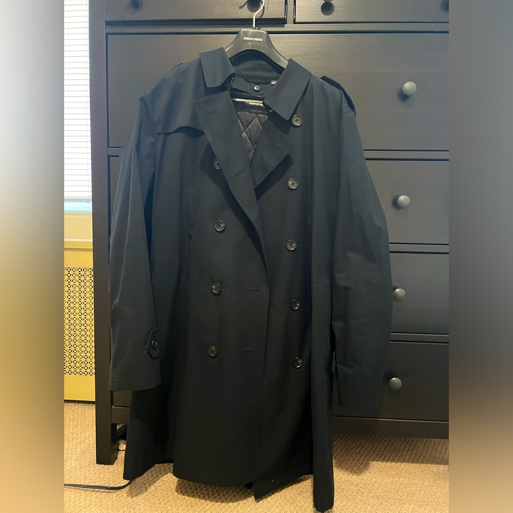 Indochino Heywood Black Trench Coat XL Black